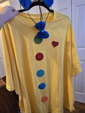 Pete The Cat Costume Shirt Ears Bow Tie Size 5x Plus Yellow