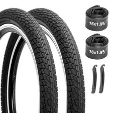 Kids Bike Tires and Tubes Set: 2-Pack 16x1.95/20x2.125 Inch 16 1.95 inch