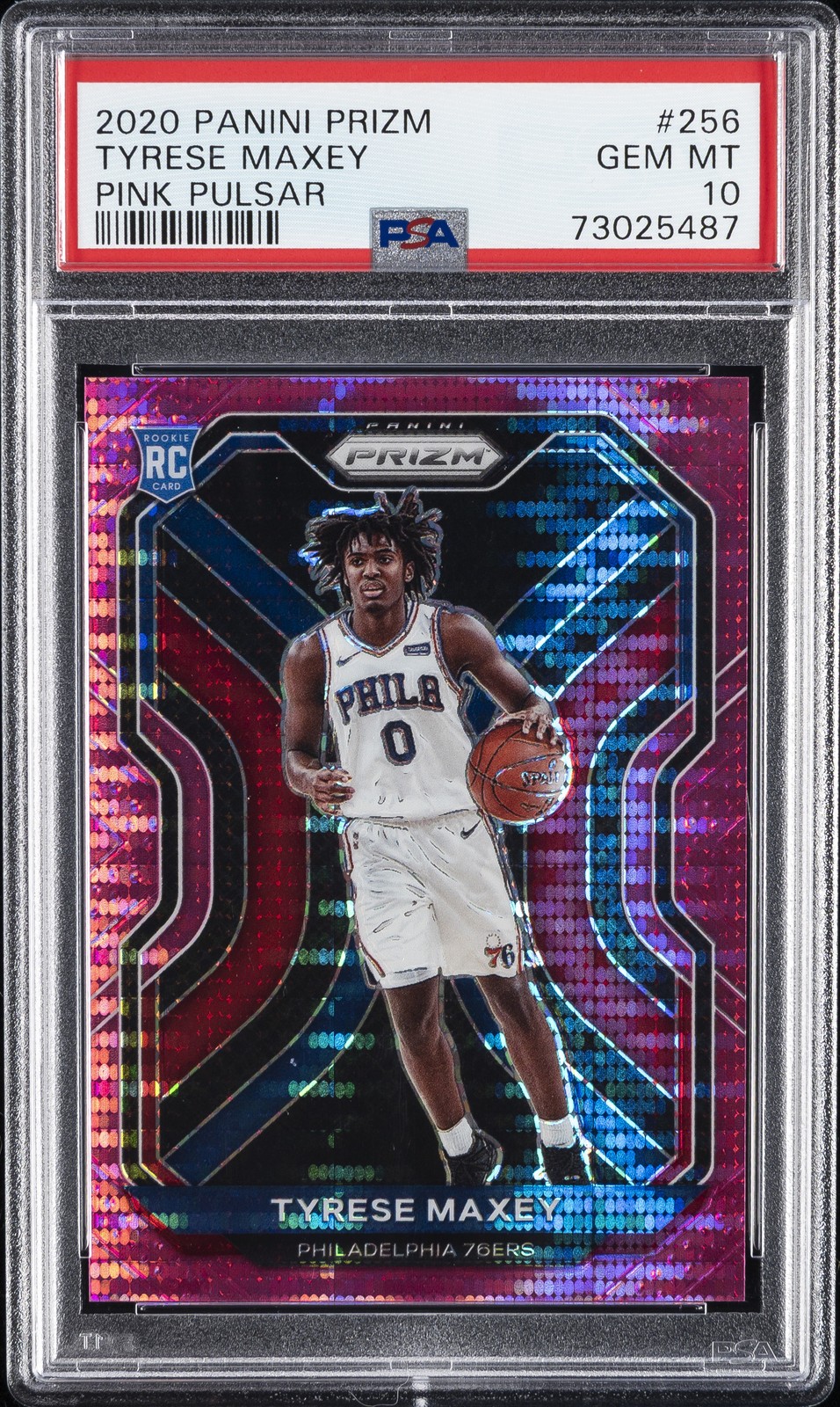 2020 PANINI PRIZM PINK PULSAR #256 TYRESE MAXEY 35/42 PSA 10