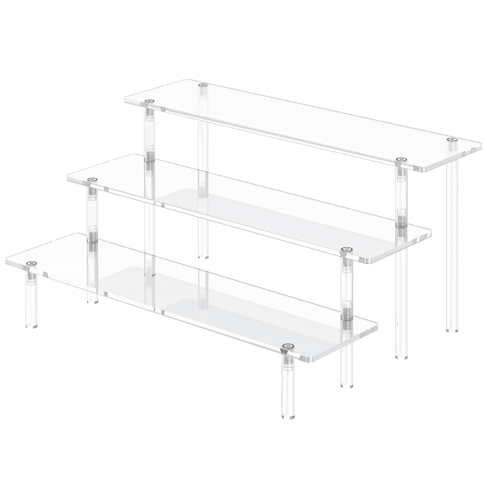 3 Tier Clear Acrylic Display Risers for Perfume or Makeup Organization
