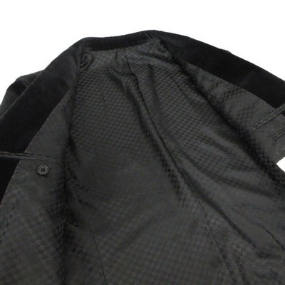 ジャケット・アウター 00s TAKEO KIKUCHI N-2B design jacket Takeo Kikuchi Men's Black Velour Tailored 2B Jacket Cotton