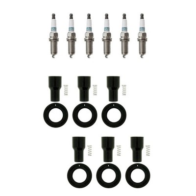 Denso 6 Iridium Plugs & NGK Ignition Coil Boots Kit for 4Runner Tundra 4.0L V6