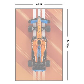 Acrylic Top-Speed Wall Mount Display for LEGO&reg; Technic&trade; McLaren/Porsche Orange