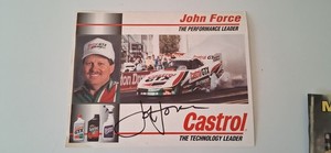 1994 john force castrol gtx Lumina Autographed Promo Sheet Poster