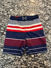 Ocean Pacific Board Shorts Boys XS 4-5 Multicolor Striped Mesh Lined Beach