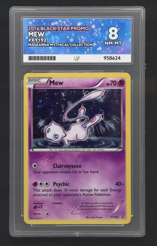 2017 Pokemon Mew Holo XY192 ACE 8 NM-MT Black Star Promo XY PSA