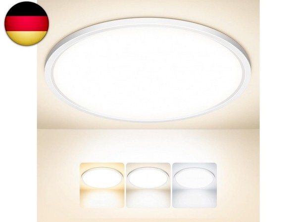 Treses Deckenlampe LED Deckenleuchte Flach Rund, 3 Farbtemperaturen, 3200Lm-image