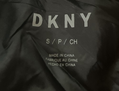 DKNY Women's Size S Shiney Black Down Hooded Packable Puffer Coat Jacket - Picture 8 of 9
