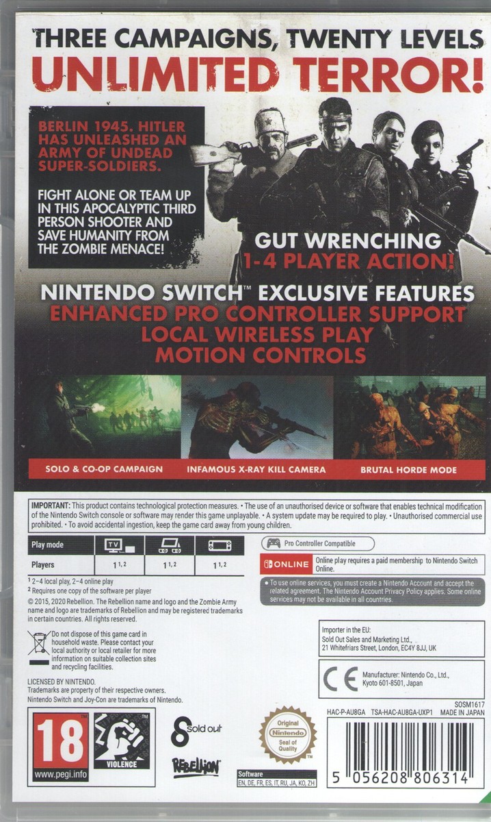 【中古】 Zombie Army Trilogy  輸入版:北米 Amazon.co.jp: Zombie Army Trilogy(輸入版:北米)- Switch : ゲーム