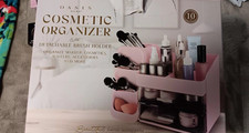 Oasis Home Large Pink Cosmetic Organizer, 10 Compartments, 4 Drawers