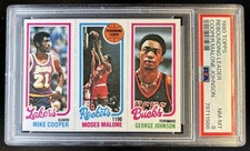1980-81 Topps Mike Cooper Moses Malone George Johnson RC #103/137 148 PSA 8