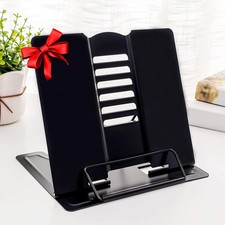 MSDADA 1PC Desk Book Stand Metal Reading Rest Holder Adjustable Black