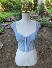 Garage Light Blue Corset Crop Top Size XS