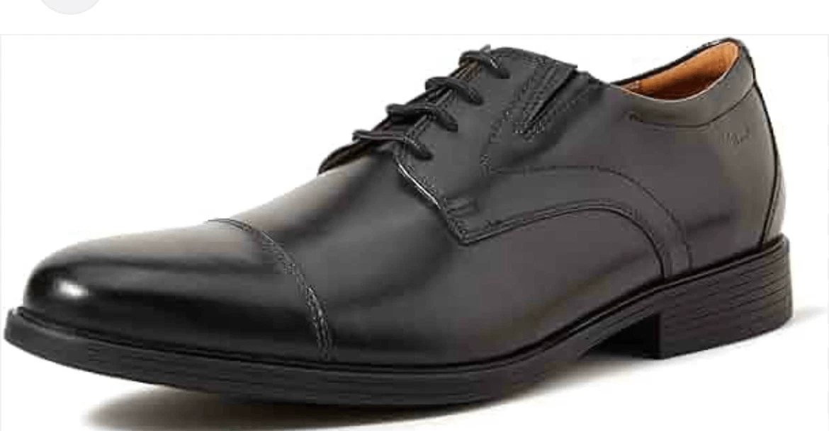 CLARKS Scarpa abito Clark's Collection Cap in pelle nera 11