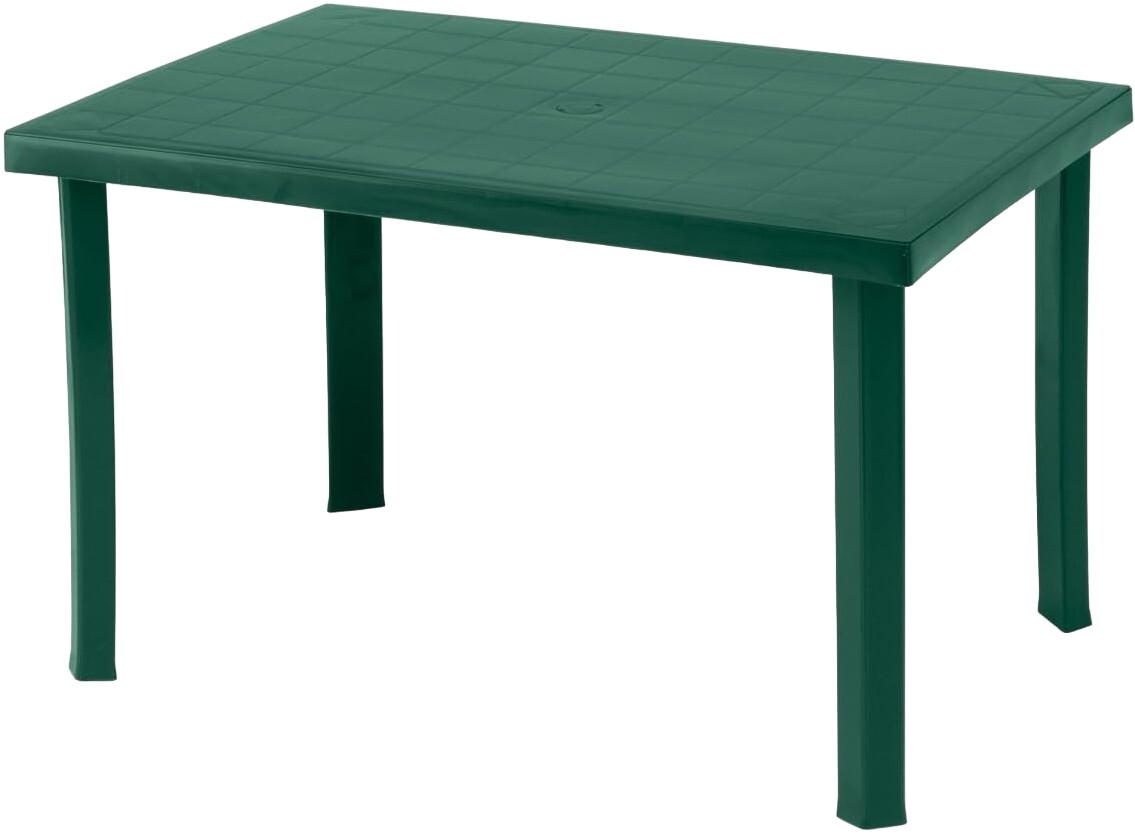 Tavolo plastica da esterno modello rettangolare colore verde in resina 120x80x72