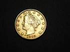 OLD US COIN 1883 LIBERTY HEAD NICKEL NO CENTS GOLD PLATED