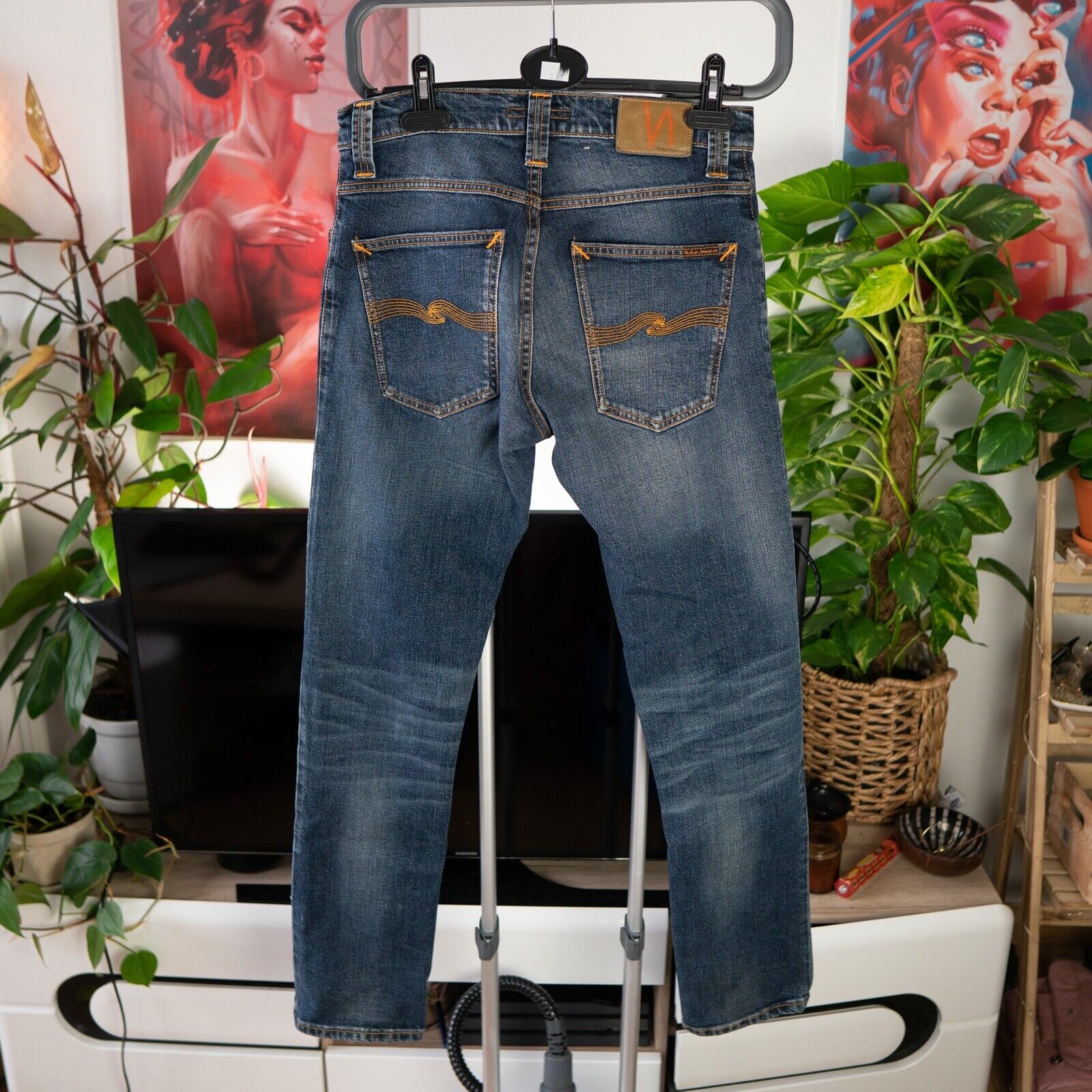 Nudie Jeans Thin Finn Slim Straight Jeans Men's Size 33x34