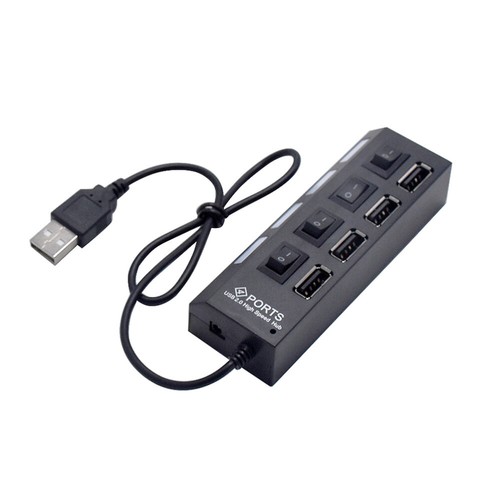 USB HUB 4 Sockets Independent USB 2.0 Divider(Black) USB Device Connector - Afbeelding 8 van 11