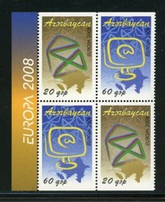 Azerbaijan Scott #873-874 MNH BLOCK Europa 2008 Letters $11+ 458153