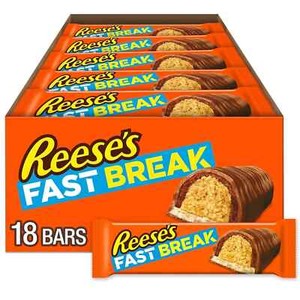Reese's Fast Break Milk Chocolate, Peanut Butter & Nougat: 18 Bars of 1.8 Oz