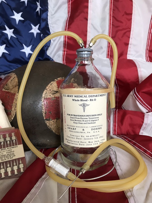 WW II Medic Whole Blood I.V. Bottle....in movie Hacksaw Ridge!!!!!