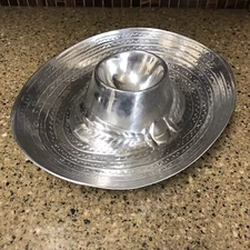 Vintage Cast Aluminum Sombrero Chip and Dip Serving Bowl