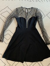 Motel Dress Urban Outfitters Sparkel Black Longsleeve Polkadot Gold Medium