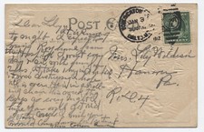 1912 Baltimore MD Tow. & Catons. Streetcar duplex on postcard [6082.35]