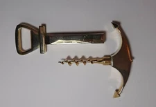 Vintage Brass Anchor Shape Corkscrew