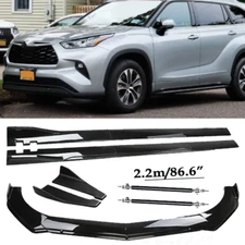 Front Bumper Lip Spoiler Chin Splitter Bod Kit Glossy Black For Toyota Highlan