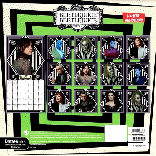 BEETLEJUICE , BEETLEJUICE 2025 16 MONTHS CALENDAR - Picture 2 of 2