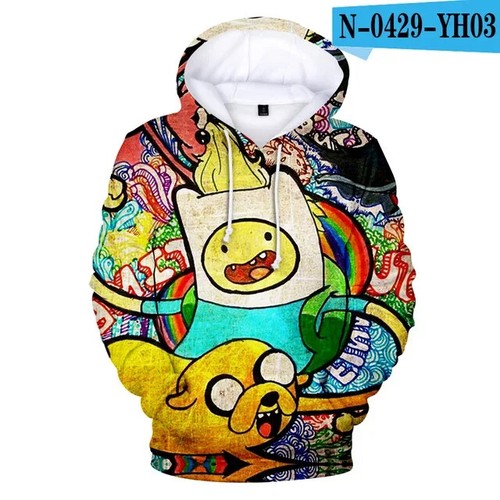 Hoodie Adventure Time Finn And Jake The Dog Face 3D Hoodie Sweatshirt Clothes - Picture 28 of 33