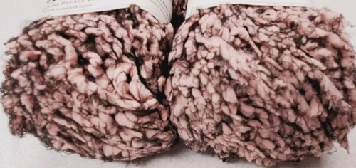 2 Crystal Palace Poof- Poofy Eyelash Yarn 50g Lot of 2 Pink & Black "Tea Rose" - Picture 2 of 4