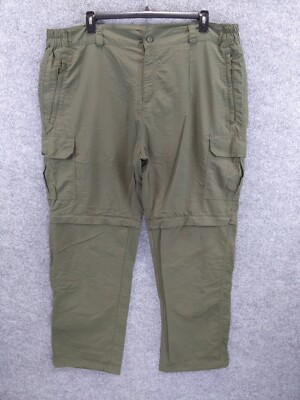 #ad Mountain Warehouse Pants Mens 42 Green Cargo Pants Convertible Pants to Shorts $16.86