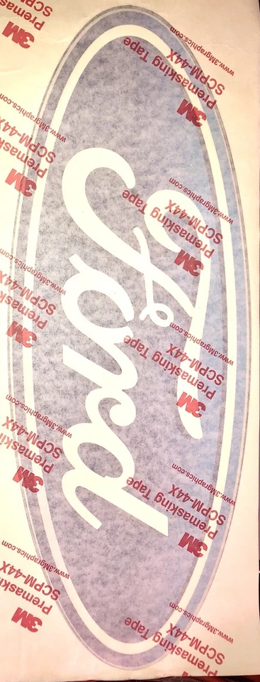 Calcomanía de vinilo ovalada azul Ford hombre cueva tienda de automóviles garaje coche de carreras arte de pared tamaño grande Foto 3 de 4