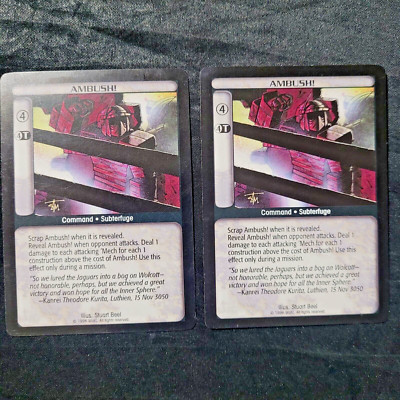 Battletech TCG X 2 Ambush! Both Limited. save seller, new listing daily