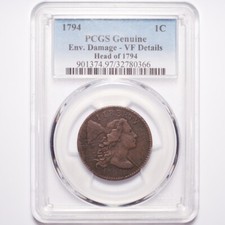 1794 Large Cent Liberty Cap Head of 1794 PCGS VF
