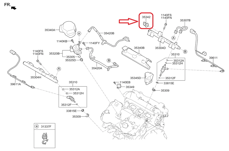 Sensor de alta pressão genuíno Hyundai Kia trilho de injeção de combustível sensor de pressão - Imagem 4 de 4