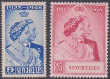 (F288-70) 1948 Seychelles set of 2stamps Silver wedding MH (BT) (TD17TD17TD17)