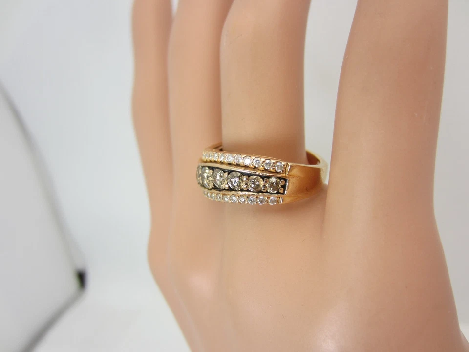 Alianza de boda Le Vian de oro rosa de 14 k y diamantes champán 1,20 quilates Foto 4 de 4