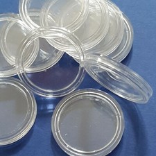 10 CAPSULE CONTENITORE oblò MONETE ( 500 LIRE D'ARGENTO) DIAM. 30 MM COLLEZIONE
