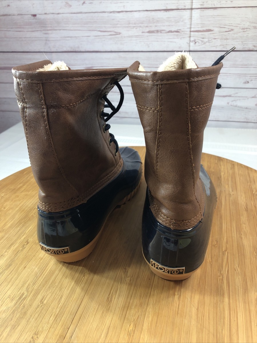Original Sporto Duck Boot Blue and Brown Alice womens Size 7M