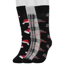 NWT Men  s Celebrate Together Christmas Socks Holiday Gift Printed Crew 3 Pairs