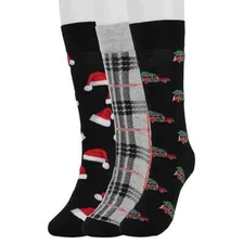NWT Men’s Celebrate Together Christmas Socks Holiday Gift Printed Crew 3 Pairs