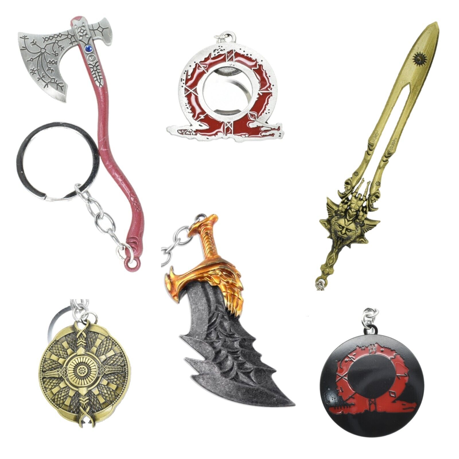 God Of War Ragnarok Keyring Keychain Kratos Blade of Chaos Leviathan Axe  Jötnar