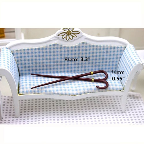 2pcs 1/12 Dollhouse Mini Walking Stick Miniature Scene Cane Vintage Crutch Model - Picture 2 of 6