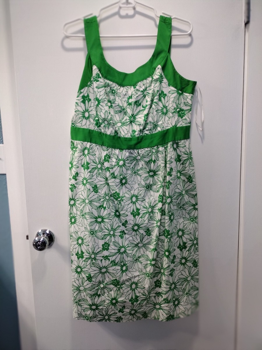 green dress with white daisies Mary Square Cameron Dress Daisy Chain Green S / Green