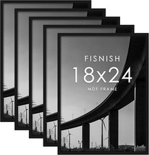 Set of 5 Black 18x24 Frames for Vertical or Horizontal Wall Display