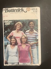 Butterick 4614 Pattern T Shirt Top Size 14 Misses Precut Vintage 1977