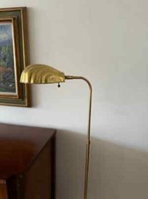 Vintage Brass Shell Shade Floor Lamp, Clam Sh...